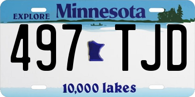 MN license plate 497TJD