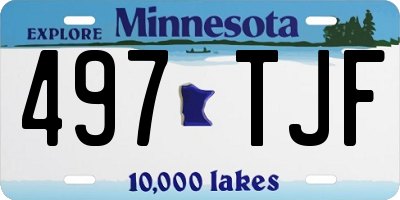 MN license plate 497TJF