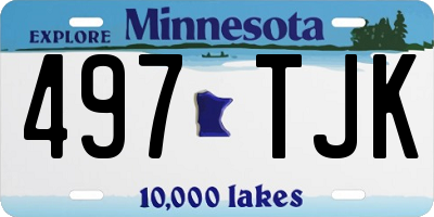 MN license plate 497TJK
