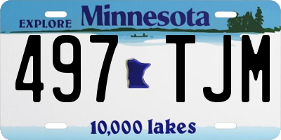 MN license plate 497TJM