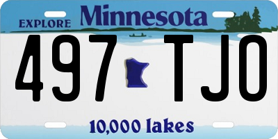 MN license plate 497TJO