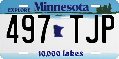 MN license plate 497TJP