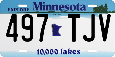 MN license plate 497TJV