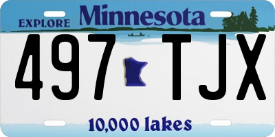 MN license plate 497TJX