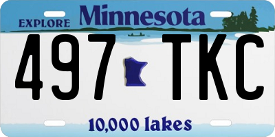 MN license plate 497TKC