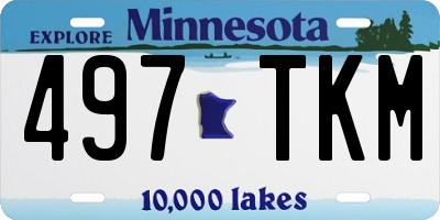 MN license plate 497TKM