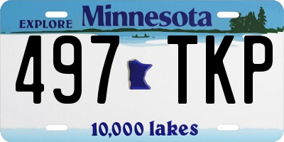 MN license plate 497TKP