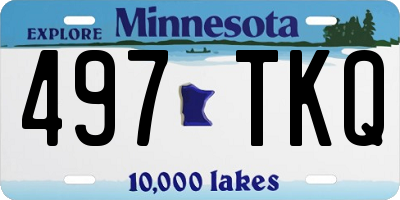MN license plate 497TKQ