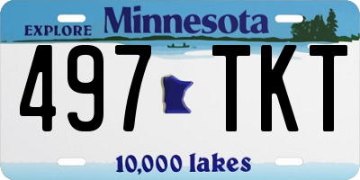 MN license plate 497TKT