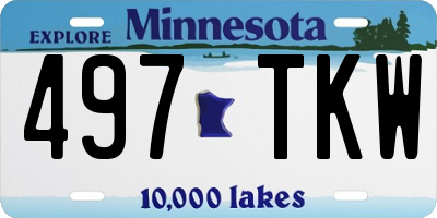 MN license plate 497TKW