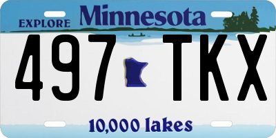 MN license plate 497TKX
