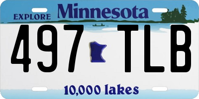 MN license plate 497TLB