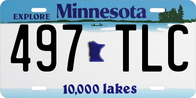 MN license plate 497TLC