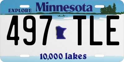 MN license plate 497TLE