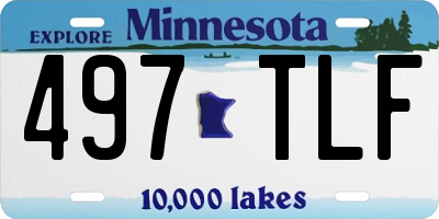 MN license plate 497TLF