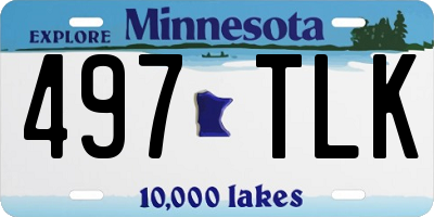 MN license plate 497TLK