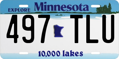 MN license plate 497TLU