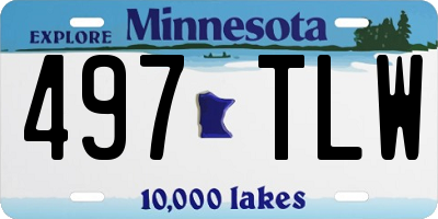 MN license plate 497TLW