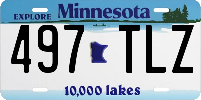 MN license plate 497TLZ