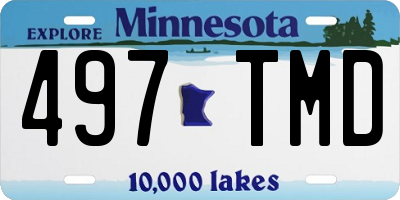 MN license plate 497TMD