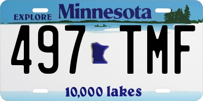 MN license plate 497TMF