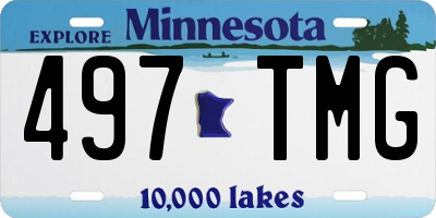 MN license plate 497TMG