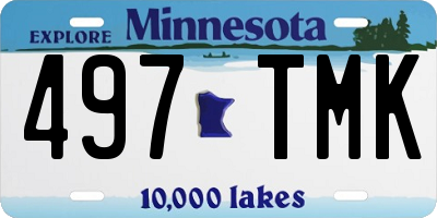 MN license plate 497TMK