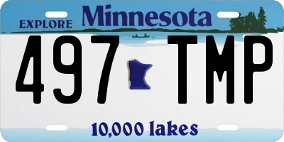 MN license plate 497TMP
