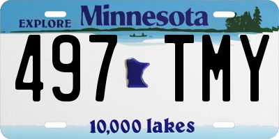 MN license plate 497TMY