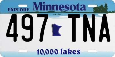 MN license plate 497TNA