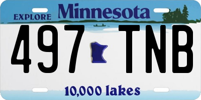MN license plate 497TNB