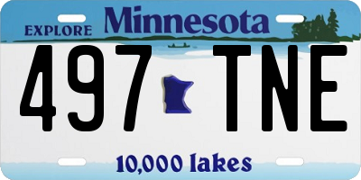 MN license plate 497TNE