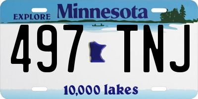 MN license plate 497TNJ
