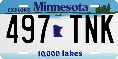 MN license plate 497TNK