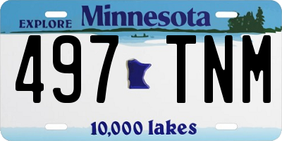 MN license plate 497TNM