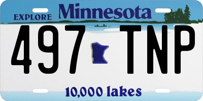 MN license plate 497TNP