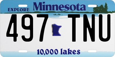 MN license plate 497TNU