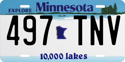 MN license plate 497TNV