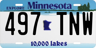 MN license plate 497TNW