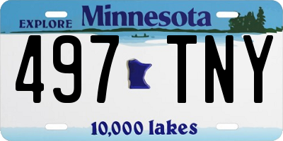 MN license plate 497TNY