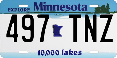 MN license plate 497TNZ