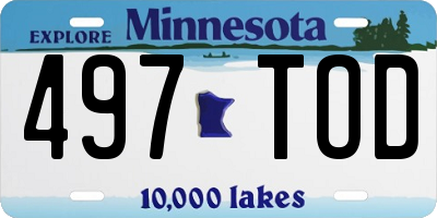 MN license plate 497TOD