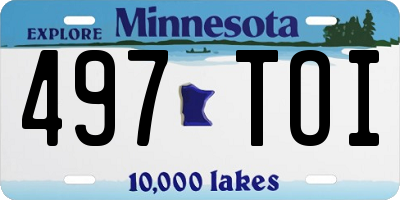 MN license plate 497TOI