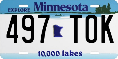 MN license plate 497TOK