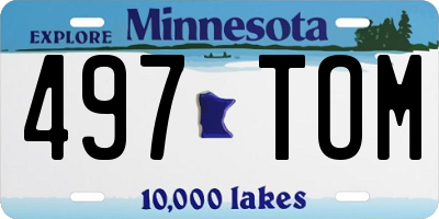 MN license plate 497TOM
