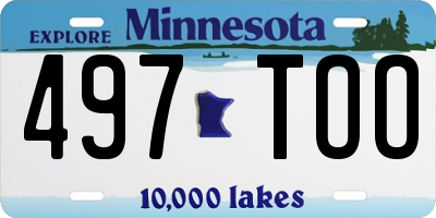MN license plate 497TOO
