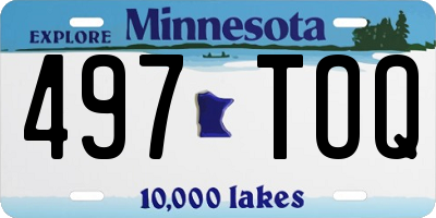 MN license plate 497TOQ