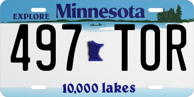 MN license plate 497TOR