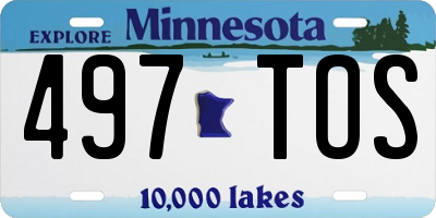 MN license plate 497TOS