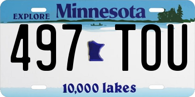 MN license plate 497TOU